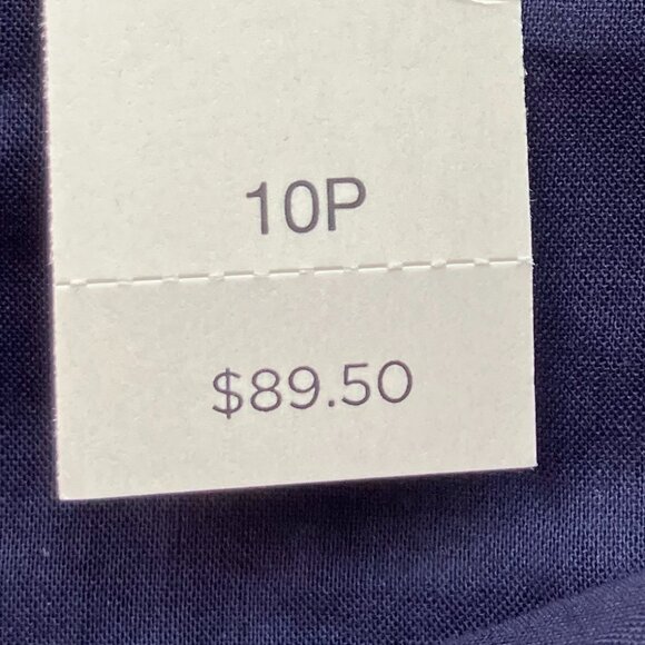 Talbots Petites 100% Cotton Navy Blue & Orange Floral Pleated Midi Skirt, NWT - Picture 5 of 10